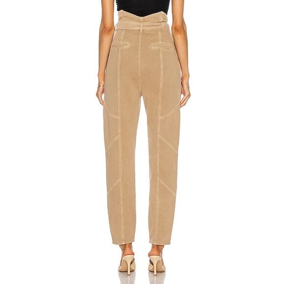 NWT Retrofête Washed Terry Pant in Beige Khaki Cotton High Rise Small NO BELT - Picture 5 of 16